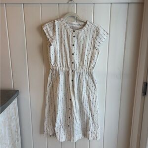 Charming White Striped Womens Dress
